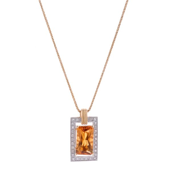 14KT Yellow Gold Citrine and 0.25ctw Diamond Pendant Final Sale Harmony Jewellers Grimsby, ON
