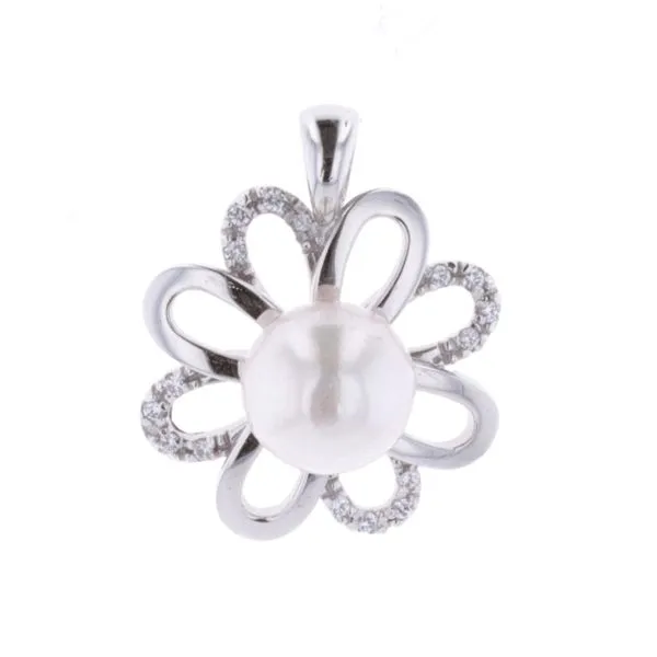 14KT White Gold Pearl and CZ Pendant Harmony Jewellers Grimsby, ON