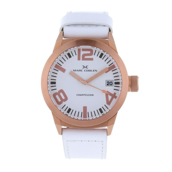 Marc Coblen Watch with white band Final Sale Harmony Jewellers Grimsby, ON