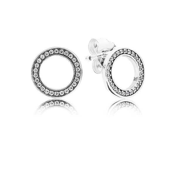 Silver stud earrings with clear cubic zirconia Harmony Jewellers Grimsby, ON