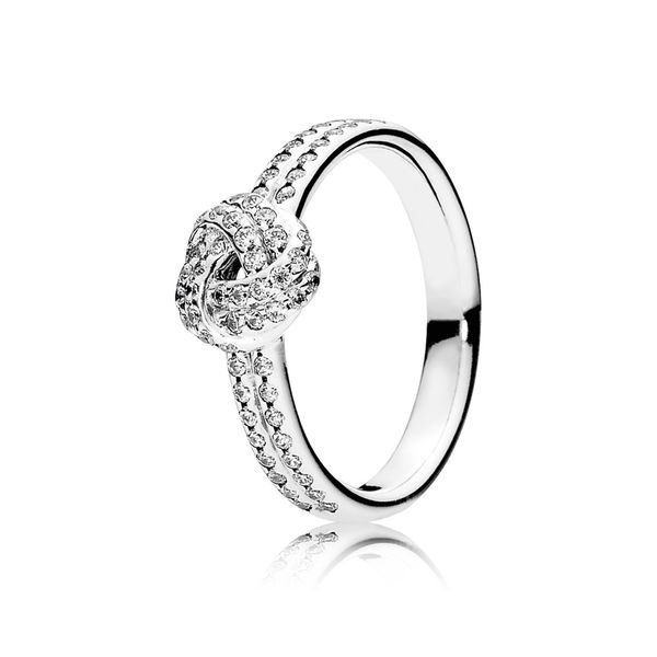 Love knot silver ring with clear cubic zirconia Harmony Jewellers Grimsby, ON