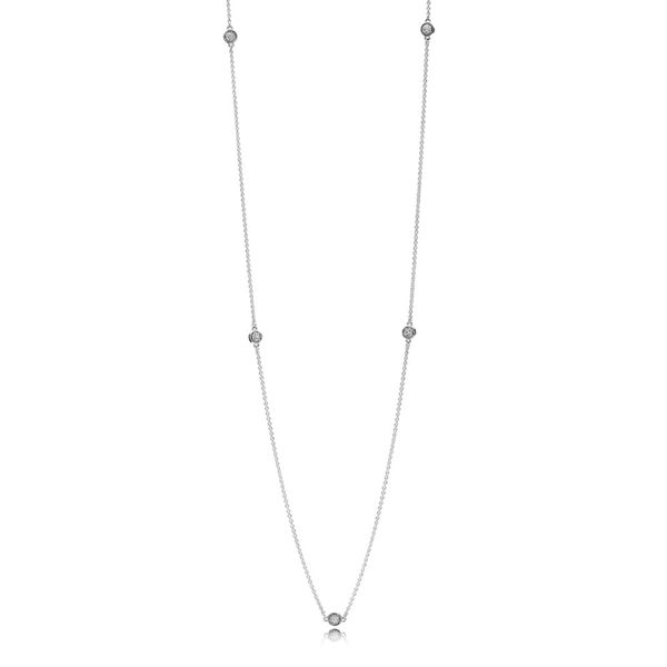 Necklace Dazzling Dainty Droplets with Clear CZ 80cm Harmony Jewellers Grimsby, ON