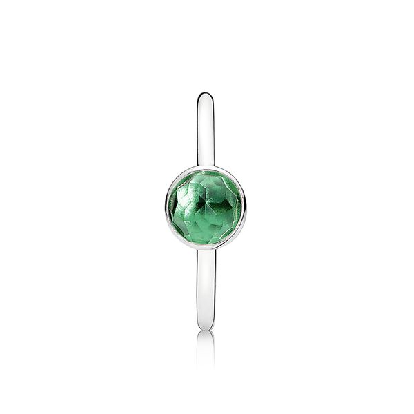 Ring May Droplet with Flower Dome-Cut Birthstone Royal-Green Crystal Harmony Jewellers Grimsby, ON