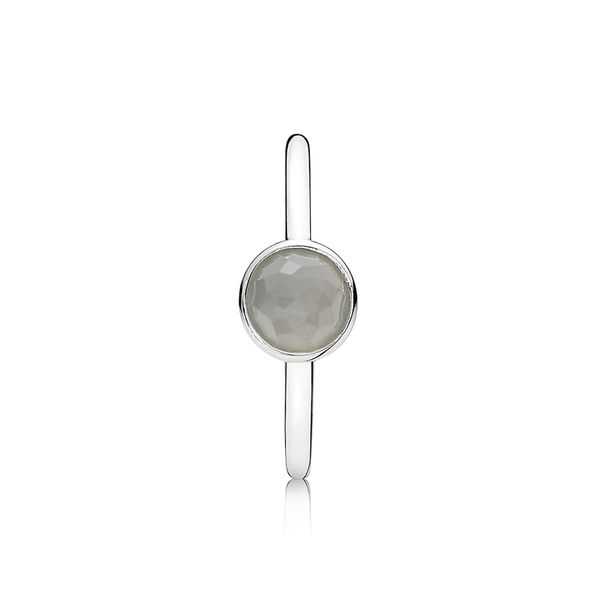 Ring June Droplet with Flower Dome-Cut Birthstone Grey Moonstone Harmony Jewellers Grimsby, ON