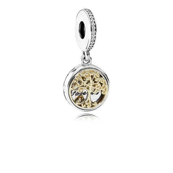 Family tree openable silver dangle with 14k and clear cubic zirconia Harmony Jewellers Grimsby, ON
