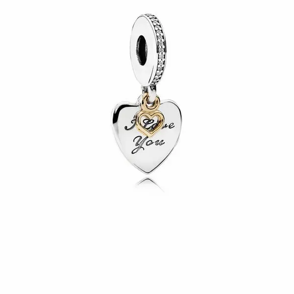 Dangle Love You Forever with 14K Gold heart detail and Clear CZ with engravings Harmony Jewellers Grimsby, ON