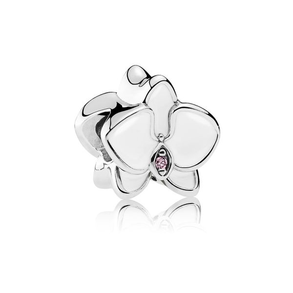 Orchid, White Enamel & Orchid CZ Harmony Jewellers Grimsby, ON
