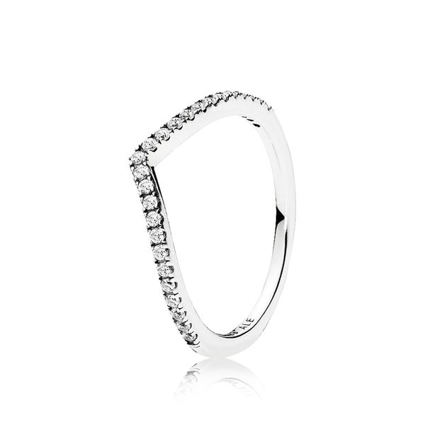 Wishbone silver ring with clear cubic zirconia Harmony Jewellers Grimsby, ON