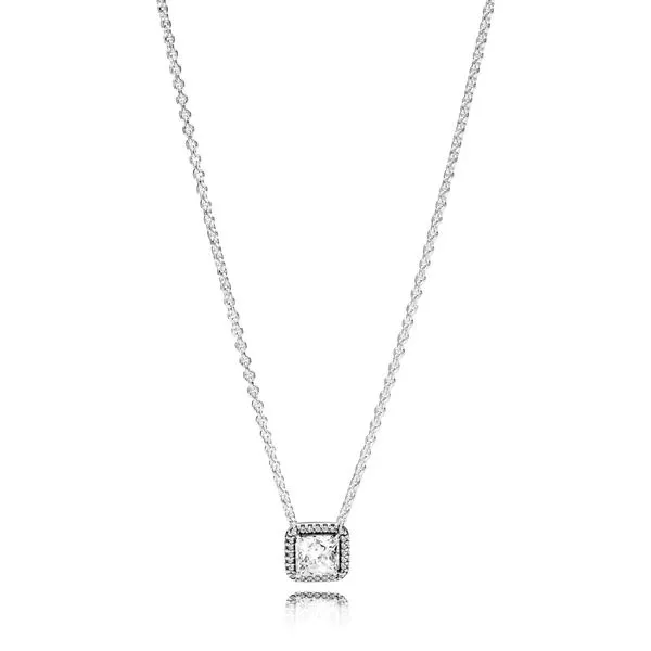 Collier necklace in sterling silver with clear CZ adjustable to 42-38 cm Harmony Jewellers Grimsby, ON