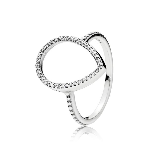 Ring in sterling silver with pear-cut clear CZ Harmony Jewellers Grimsby, ON