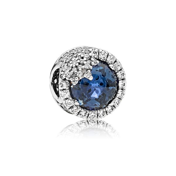 Snowflake charm with twilight blue crystals and clear CZ Harmony Jewellers Grimsby, ON