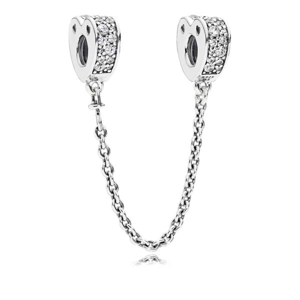 Heart safety chain CZ Harmony Jewellers Grimsby, ON
