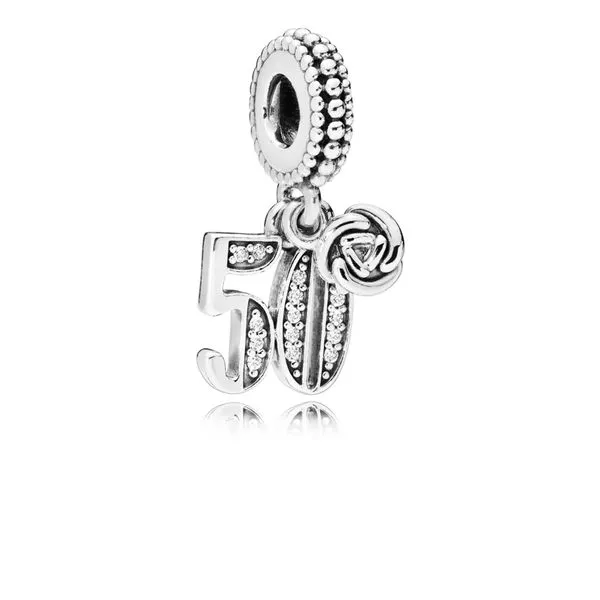 50 Years of Love, Clear CZ silver dangle with clear CZ Harmony Jewellers Grimsby, ON