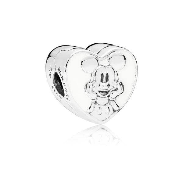 Disney, Vintage Mickey, Disney Mickey silver heart clip with white enamel Harmony Jewellers Grimsby, ON