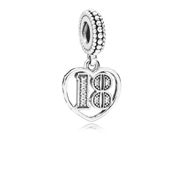 18 Years of Love, Clear CZ silver dangle with clear CZ Harmony Jewellers Grimsby, ON
