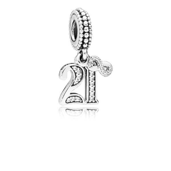 21 Years of Love, Clear CZ silver dangle with clear CZ Harmony Jewellers Grimsby, ON