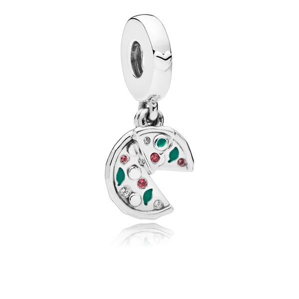 Pizza dangle in sterling silver with engraving 