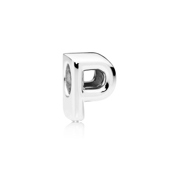 Letter P charm in sterling silver with heart pattern Harmony Jewellers Grimsby, ON