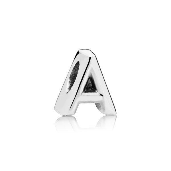 Letter A charm in sterling silver with heart pattern Harmony Jewellers Grimsby, ON