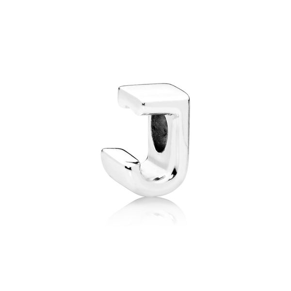 Letter J charm in sterling silver with heart pattern Harmony Jewellers Grimsby, ON