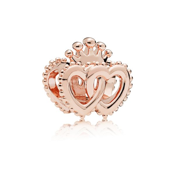 Interlocked crowned hearts charm in Rose Harmony Jewellers Grimsby, ON