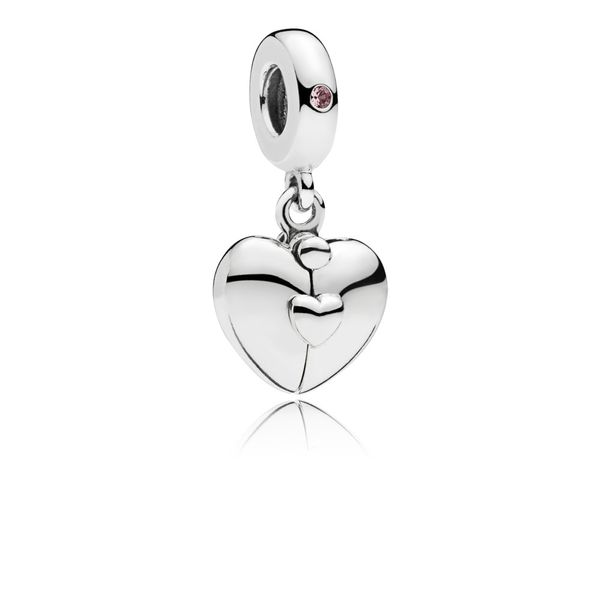 Family heart openable dangle in sterling silver with engraving 