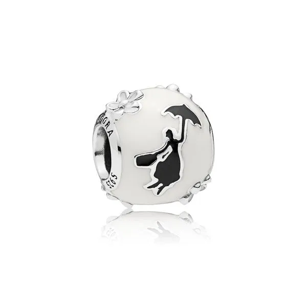 Disney Mary Poppins charm in sterling silver with white and black enamel Harmony Jewellers Grimsby, ON