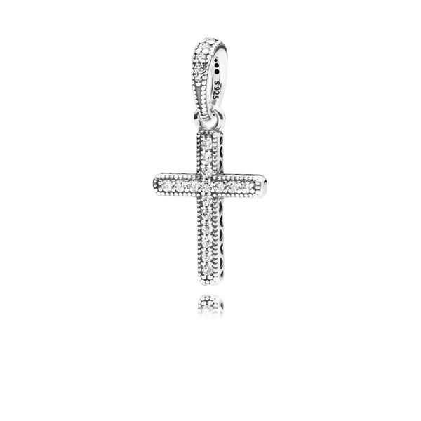 Cross pendant in sterling silver with d cut-out heart details Harmony Jewellers Grimsby, ON