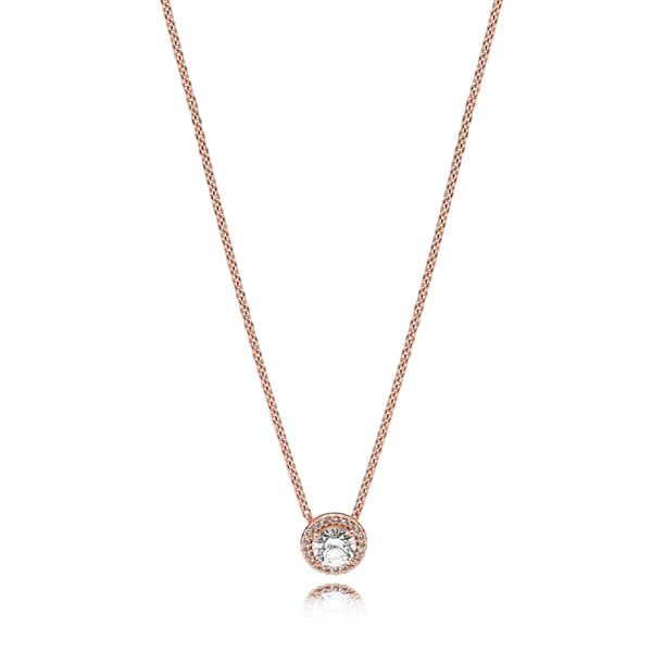 Necklace in Rose with clear CZ, adjustable to 42 cm and 38 cm Harmony Jewellers Grimsby, ON