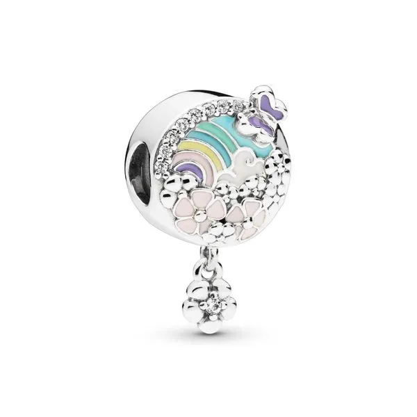 Flower and rainbow charm 