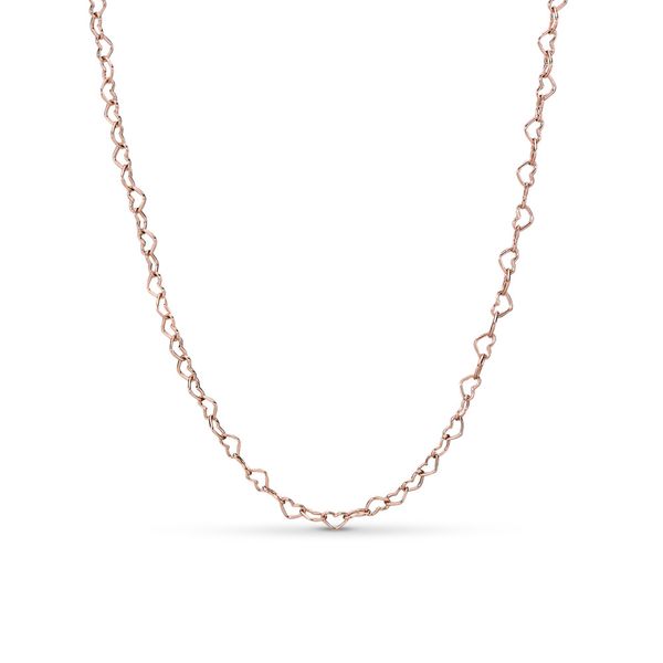 Joined hearts necklace in Rose, 60 cm and adjustable to 55 cm and 50 cm Harmony Jewellers Grimsby, ON