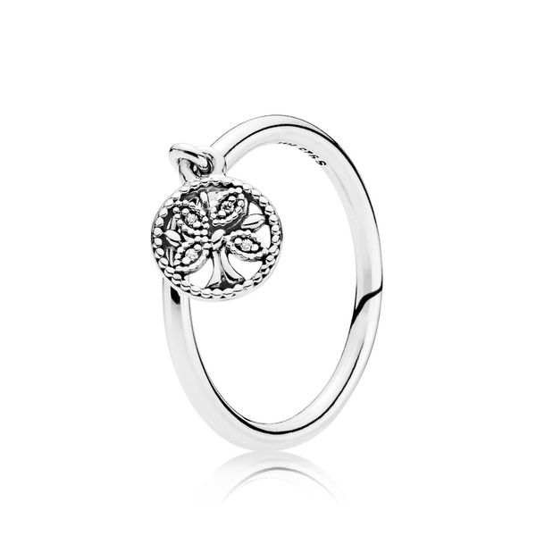 Tree of life silver ring with clear CZ Harmony Jewellers Grimsby, ON
