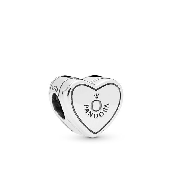 Heart gift box silver charm with clear CZ Harmony Jewellers Grimsby, ON