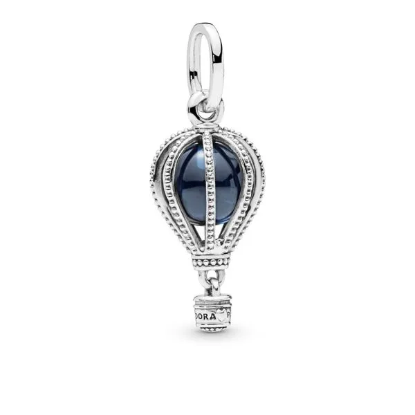 Air balloon silver dangle with encased moonlight blue crystal Harmony Jewellers Grimsby, ON