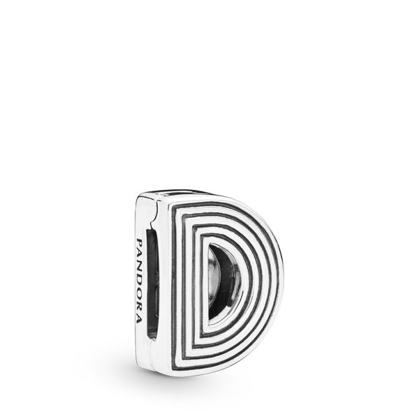 Pandora Reflexions letter D silver clip charm Harmony Jewellers Grimsby, ON