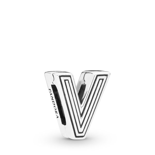 Pandora Reflexions letter V silver clip charm Harmony Jewellers Grimsby, ON