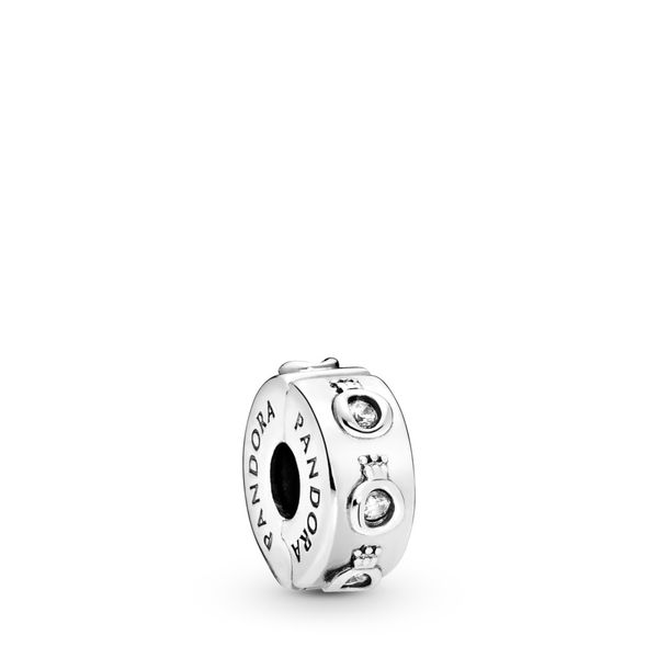 Crown O sterling silver clip with clear CZ and silicone grip Harmony Jewellers Grimsby, ON