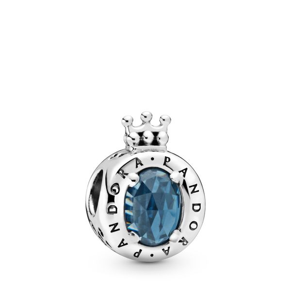 Crown O sterling silver charm with moonlight blue crystal Harmony Jewellers Grimsby, ON