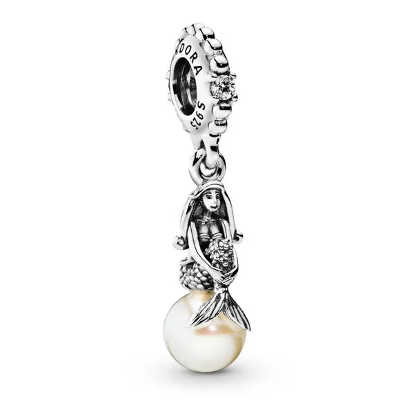 Disney Ariel sterling silver dangle with clear CZ and white freshwater cultured pearl Harmony Jewellers Grimsby, ON