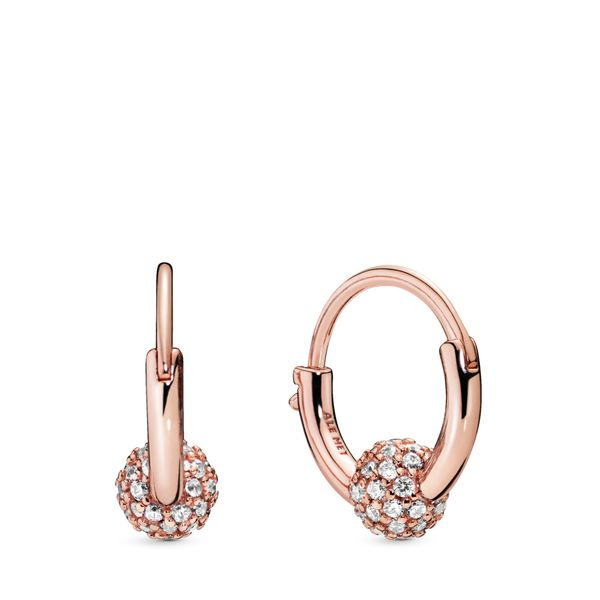 Pandora Rose hoop earrings with clear cubic zirconia Harmony Jewellers Grimsby, ON