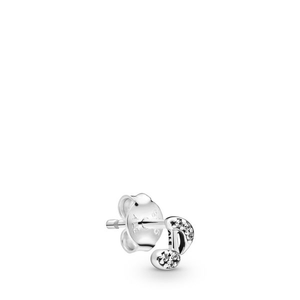 Musical note sterling silver stud earring with clear CZ Harmony Jewellers Grimsby, ON