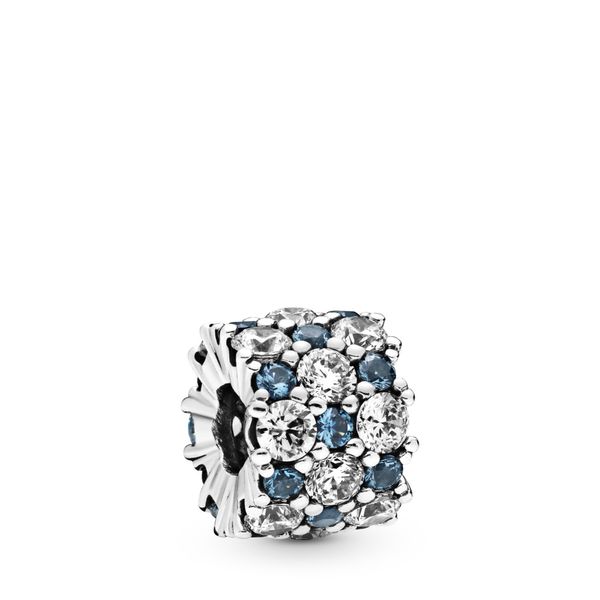 Sterling silver charm with moonlight blue crystal and clear cubic zirconia Harmony Jewellers Grimsby, ON