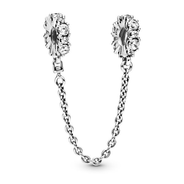 Sterling silver safety chain with clear CZ Harmony Jewellers Grimsby, ON