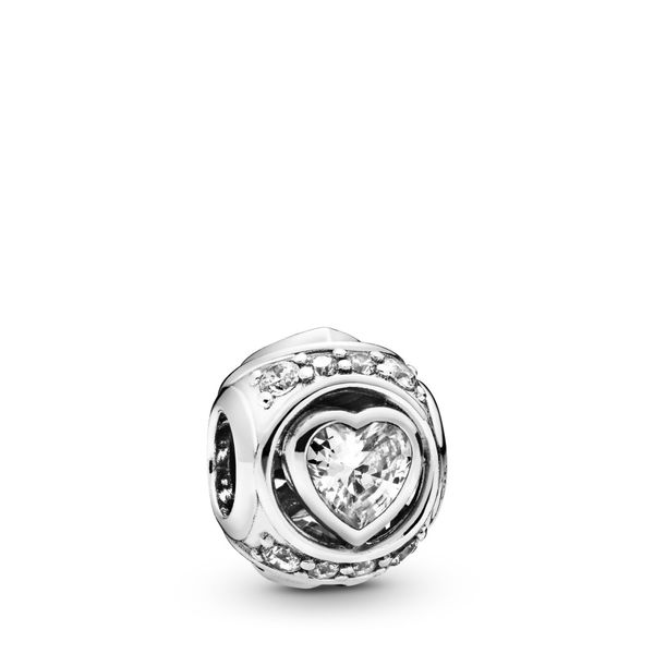 Heart sterling silver charm with clear CZ Harmony Jewellers Grimsby, ON