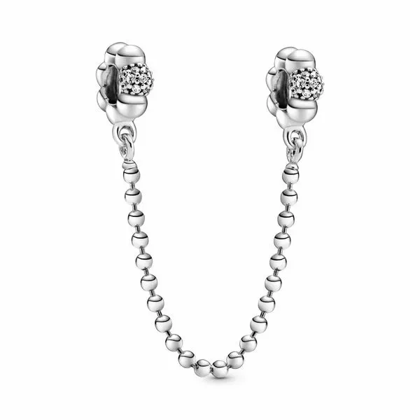 Sterling silver safety chain with clear CZ Harmony Jewellers Grimsby, ON