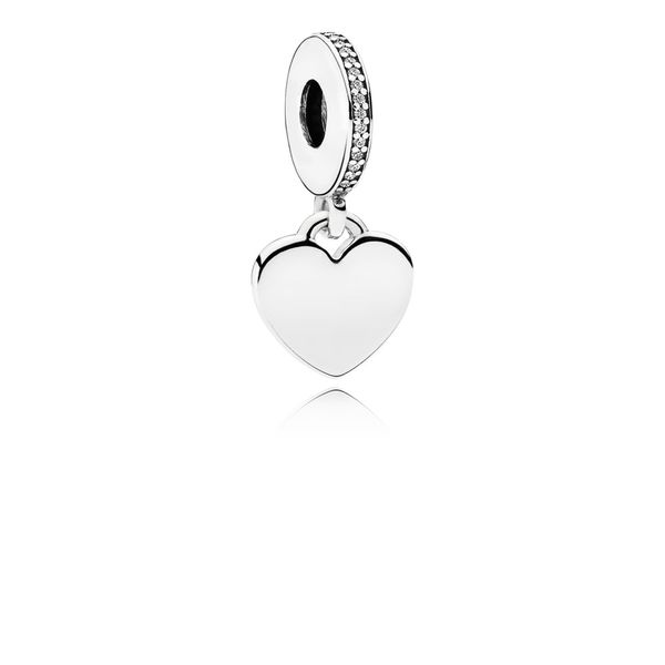Heart silver dangle with clear CZ Harmony Jewellers Grimsby, ON