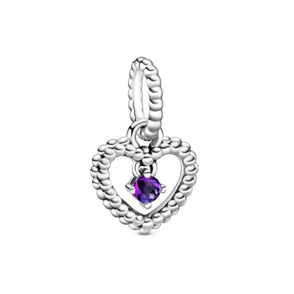 Heart sterling silver dangle with purple crystal Harmony Jewellers Grimsby, ON