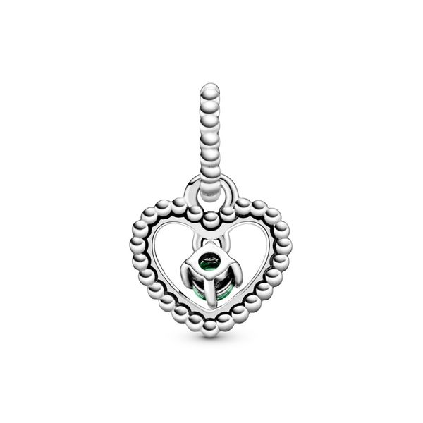 Heart sterling silver dangle with spring green crystal Harmony Jewellers Grimsby, ON