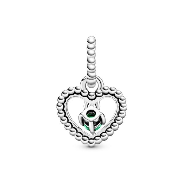 Heart sterling silver dangle with rainforest green crystal Harmony Jewellers Grimsby, ON