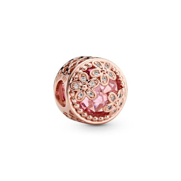 Daisy Rose charm with pink CZ and clear CZ Harmony Jewellers Grimsby, ON